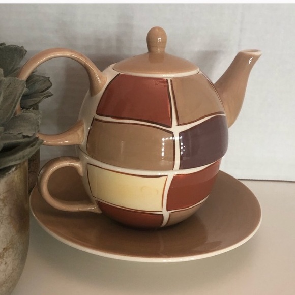 Canhome global ceramic tea 4 one hand painted set - Picture 1 of 16